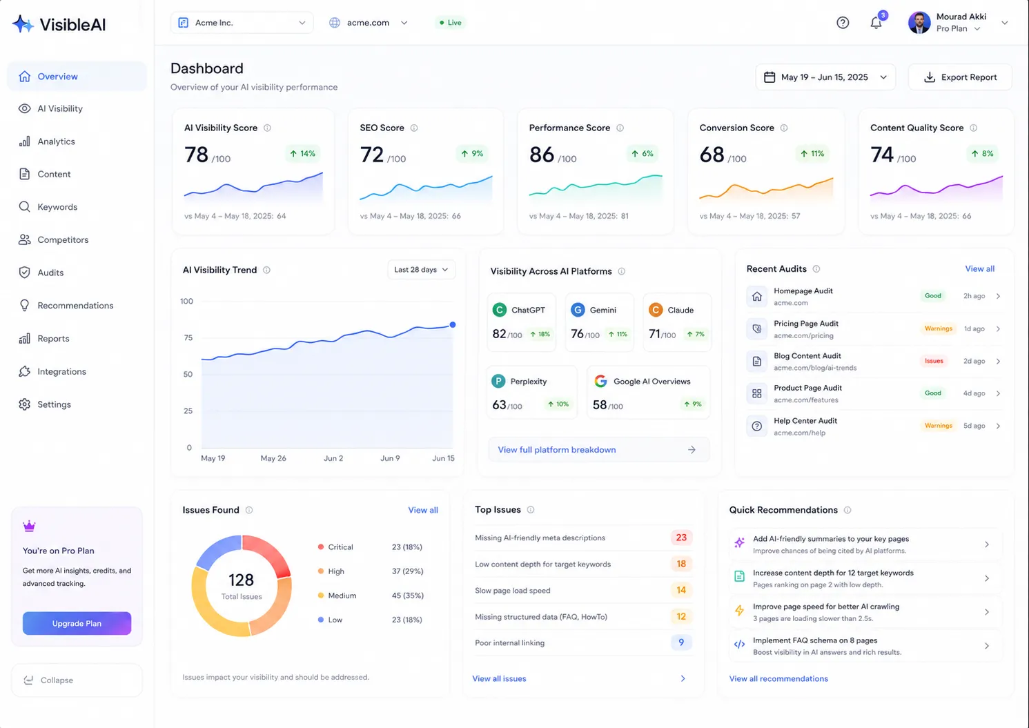 VisibleAI Dashboard